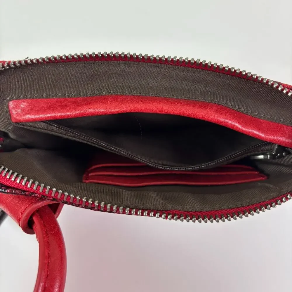 Montana West Red Metallic Snake Print Western Rodeo Glam Cowgirl Wristlet Clutch
